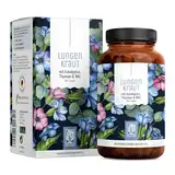 Lungenkraut Kapseln - 120 Stück mit 300mg pro Tagesdosis - Lungenkraut (Lungwort) Atem Komplex ergänzt mit Thymian, Eukalyptus, NAC & Vitamin B2 - Vegan & ohne Zusätze