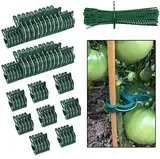 koitoy 110 PCS Pflanzenclips（2 Größen）,pflanzenhalter für Rankhilfe Tomaten,Rosen, Gurken und andere,Pflanzenklammern wiederverwendbar,Stabile pflanzenklammern für Kletterpflanzen Befestigung