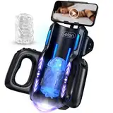Leten Masturbieren für Männer, Automatischer Elektrischer Cup Masturbator Sex Spielzeug für Die Männer mit 10 Teleskopfunktion Massagefunktion Stoßfunktion,Taschenmuschi Penis Masturbatoren für männer
