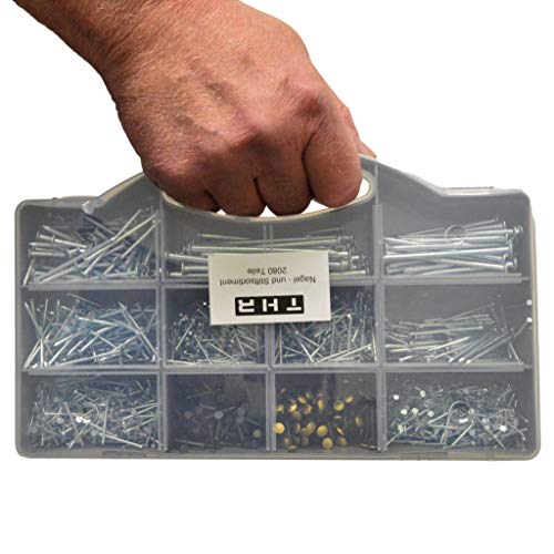 Nagelsortiment Nägel Sortiment Box Drahtstifte Set im Koffer 2080 Teile von klein bis groß 19-75mm