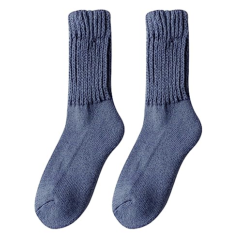 TYUIOP Socken Damen 42 Einfarbige Damensocken Mid Tube Autumn Qinter All Long Tube Pure Colored Pile Socks Socken Ohne (Blue #4, One Size) Flauschsocken Damen