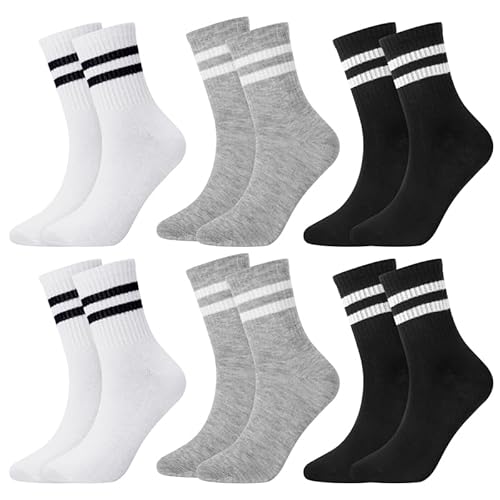 Apricitie 6 Paar Tennissocken für Damen,Sportsocken Damen 35-38 Laufsocken Tennis Sport Socken Für Damen