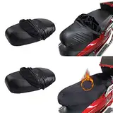 Ltsbaed 2 Stück Motorrad wasserdichte Sitzabdeckung, Universal Motorrad Sitzbezug mit Gummiband, Schwarz Roller Sitzabdeckung Elastischer Leder für Motorrad Roller Sitzschutz 58 * 75cm