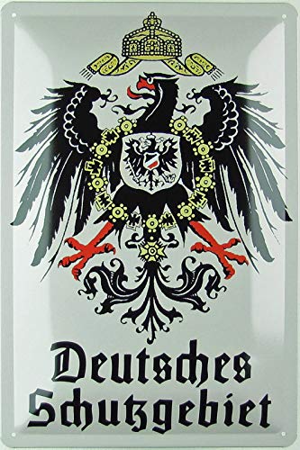 generisch Blechschild 20x30 cm Retro Deutsches Schutzgebiet Adler Geschenk Magnet-Metall-Schild mit Sprüchen Vintage lustige Türschilder Bier Nostalgie Deko Bar Beer Motiv