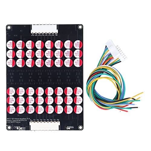 Annadue 12S Bis 16S Akku Aktiver Equalizer, Lifepo4 Lithium Lipo Akku Energie Aktiver Equalizer, 1,8V Bis 4,5V 0 Bis 5,5A Equalizer Lifepo4 Li Ion Lithium Lipo Board mit Kabel für LTO LPO LFP NCM