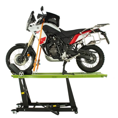 TRUTZHOLM Motorradhebebühne hydraulisch 450 kg Breite 55 cm Motorradrampe Hebebühne Heber Montagebühne für Motorrad Moped (grün/schwarz)