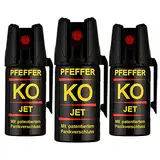 KO Pfefferspray Jet | Fog Verteidigungsspray | Abwehrspray Hundeabwehr | zur Selbstverteidigung | Sparset | Made in Germany (Jet 40 ML 3 STK)