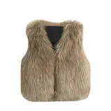 FGUUTYM Kunstpelz Fellweste Kinder Mädchen - Kinderweste Fellweste Warm Winter Pufferweste Faux Pelz Mantel Ärmellose Weiche Winterjacke Outwear Winddicht Wintermantel Baumwollmantel