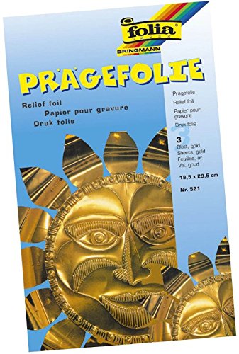 Folia 6 1208 199 Hartmetall zum Pressen, Gold, 3 Blatt, 18,50 x 29 cm