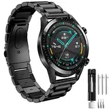 Armband für Huawei Watch GT3/GT3 Pro 46mm/GT 4 46mm/GT2/GT 46mm/GT2 Pro/GT2e/GT Runner/Huawei Watch 3/3 Pro/Watch 4/Watch 4 Pro/Galaxy Watch 46mm/Galaxy Watch 3 45mm, 22mm Edelstahl Metall Ersatzband