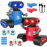 Roboter Kinder Spielzeug, Wiederaufladbares Ferngesteuerter Roboter mit Lichteffekte, LED-Augen, Musik Tanz und Herausnehmbarer Akku, RC Robot Spielzeug Geschenk für Jungen Mädchen ab 3 Jahre