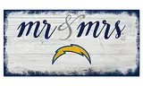 Fan Creations NFL San Diego Chargers Unisex Los Angeles Chargers Script Mr & Mrs Schild Team Color, 6 x 12