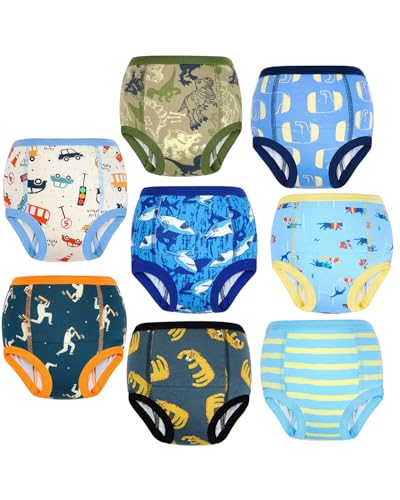 FLYISH DIRECT Baby Trainerhosen Töpfchentraining, 8er Pack Töpfchen Trainingshose für Mädchen Jungen, 2-7 Jahre, Waschbar und Wiederverwendbar, 100/3T