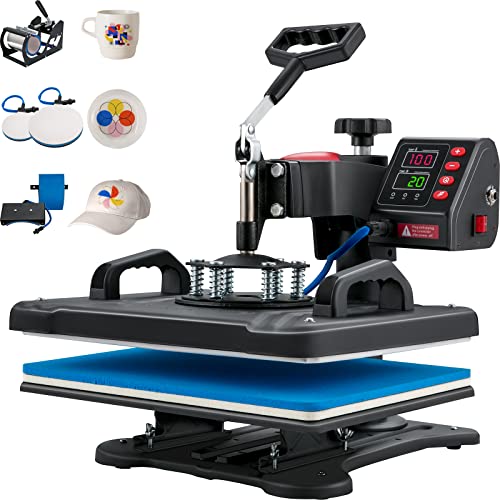 VEVOR Heat Press, 5-in-1 Wärmepresse, Maschine, 29 x 38 cm Klappschalen-Sublimations-Transferdrucker, schnelles Aufheizen, digitale präzise Temperaturkontrolle, Vinyl-Heizpresse