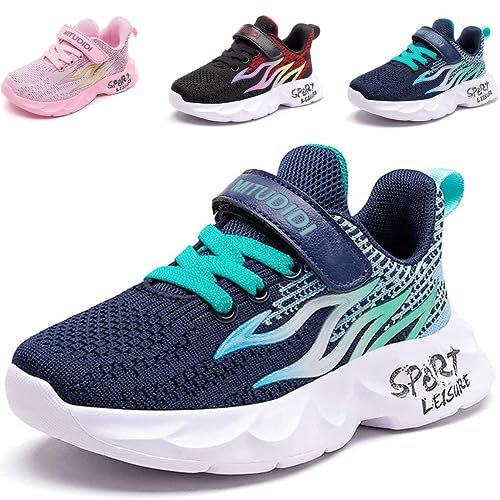 PHMNZIP Schuhe Jungen 26 Turnschuhe Kinderschuhe Mädchen Leicht Sportschuhe Sneaker Laufschuhe Hallenschuhe Outdoor Fitnessschuhe Atmungsaktiv Basketballschuhe Walkingschuhe Jungenschuhe Blau