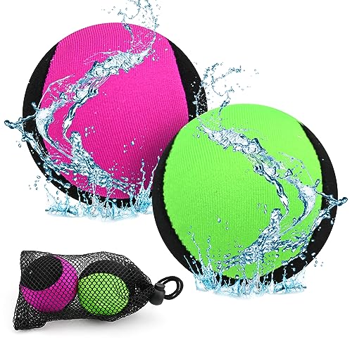 TSLBW Wasser-Hüpfball für Strand und Schwimmbad, weicher Ball, Spielzeug, Wasserquelle, Stressabbau, mit Aufbewahrungsnetztasche für Erwachsene, Kinder, Schwimmbad, Strand, Meer, Outdoor-Aktivitäten