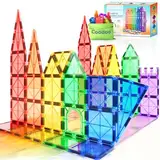 Magnetische Fliesen Kinderspielzeug STEM Magnet Spielzeug für Kleinkind Magnetische Blöcke Bauspielzeug Vorschule Lernen Sensorische Montessori Spielzeug für 3+ Jahre alte Jungen und Mädchen