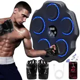 Lvelfe Music Boxing Machine, LED Elektronische Musik Boxing Machine mit Boxhandschuhen, 9 Geschwindigkeitsmodi und Zählmodus Unterstützt Bluetooth, Geschenk Für Erwachsene und Kinder Exercise