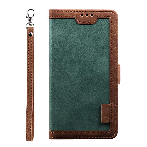 Didan Kartensteckplätzen Brieftasche Hülle für Xiaomi Redmi Note 11S,Flip Wallet Case Handyhülle PU Leder Tasche Cover Ständer Magnetverschluß Schutzhülle,Braun Grün