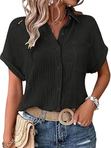 Blitzangebote des Tages Heute,Tshirt Damen große größen, Damen musselin Bluse, damenshirts lässig 3/4 arm, Tshirt mit breitem Bund, musselin Shirt, lässige Oversize Shirt, Shirts