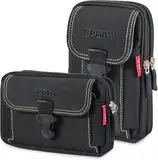 2 Stück Gürteltasche Herren Multifunktionale Gürtel Handytasche Große Smartphone Tasche Handygürteltaschen Belt Bag Gürtel mit Karabiner Arbeit Taktische arbeitstasche Tasch für Wandern, Camping