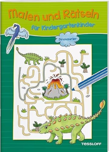 Malen und Rätseln für Kindergartenkinder. Dinosaurier / Coole Rätsel und Malbilder für Kinder ab 3 Jahren / Ein Must-Have für kleine Dino-Fans: ... für Kinder ab 3 Jahren (Rätsel, Spaß, Spiele)