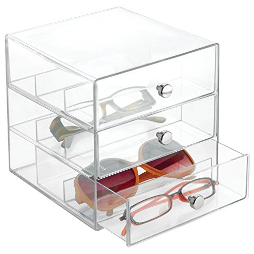 iDesign 35330EU Clarity 3-Schubladenturm für Brillen, durchsichtig