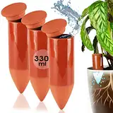 LIVONDO Terracotta Gießhilfe (3X 330 ml) handgefertigt für Bewässerung Zimmerpflanzen | Wasserstandsanzeiger Pflanzen | Watering can | Gießkanne Zimmerpflanzen