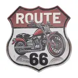 GLOBLELAND "Route 66" Metall Blechschild 8×12 Inch Motorrad Retro Metallplakat Heteromorphismus Kunst Blechschild Metallplakette für Motorradgeschäfte Diners Man Caves Road Car Garages