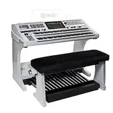WERSI OAX800LS Elektronische Orgel, Perlmutt Weiß, inkl. 25-Tastenpedal und Sitzbank, 13.3'' Touch-Display, Flexibles Finish in Schwarz Metallic/Nussbaum/Palisander/Mahagoni, Erweiterungspakete für