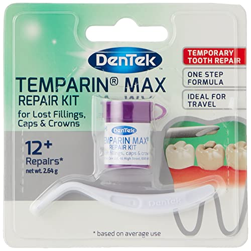 DenTek Temparin Max Zahnreparaturset für verlorene Füllungen, Kappen und Kronen, 2.64 g