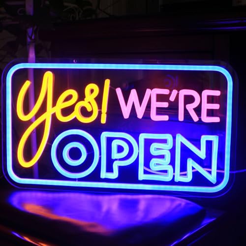 Yes We Are Open Neon Zeichen Dimmbare offene geführte Neon Lichter für Bar Wand Decor Licht Up Zeichen Open Neon Licht Zeichen für Business Shop Hotel Restaurant Bar Decor Licht