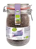 KOPP Vital® Bio Chia-Samen im Bügelglas 700 g - Bio-Qualität - ohne Gentechnik – Zusatzstofffrei - dekorativen Bügelglas - Premium Chia-Samen