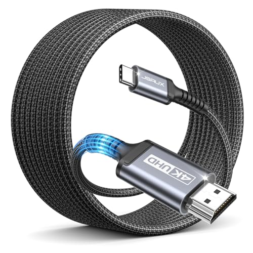 JSAUX USB C auf HDMI Kabel 4M,USB Typ C zu HDMI 4K UHD Kabel(Thunderbolt 3 kompatibel) für MacBook Pro 2018/2017, MacBook Air/iPad Pro 2018, Samsung Galaxy S23/S10/S9, Surface Book 2 Usw.