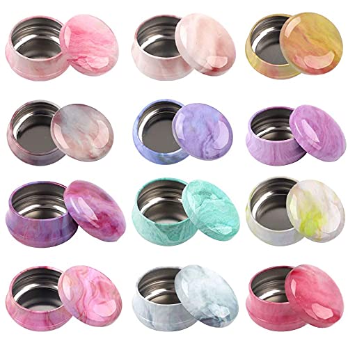 12 Stücke Metall Weißblech Box, Runde Kerze Dose, Kerze Metall Container, Runde Mini Kerze Metalldose Klein Blechdosen Mit Deckel Für Kekse, Tee, Süßigkeiten, Schmuck, Kleine Objekte