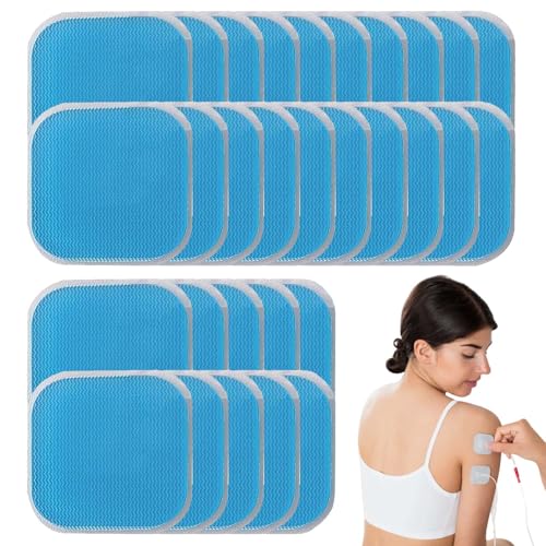 30 Stück EMS Gel Pad,EMS Muskelstimulator Ersatzteile für EMS Trainer Bauchtrainer Elektrisch Muskelstimulation Elektrostimulation,Heat Gel Pads Nachkaufset Abs Trainer Ersatz Gel Pads(45 x 45 mm)
