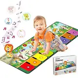 Rodzon 63301 Baby Spielzeug ab 1 Jahr, Musikmatte Kinder 19 Liedern 10 Tieren, Kinderspielzeug ab 1 2 3 Jahre Klaviermatte Geschenk Mädchen Junge Weihnachts Geburtstag