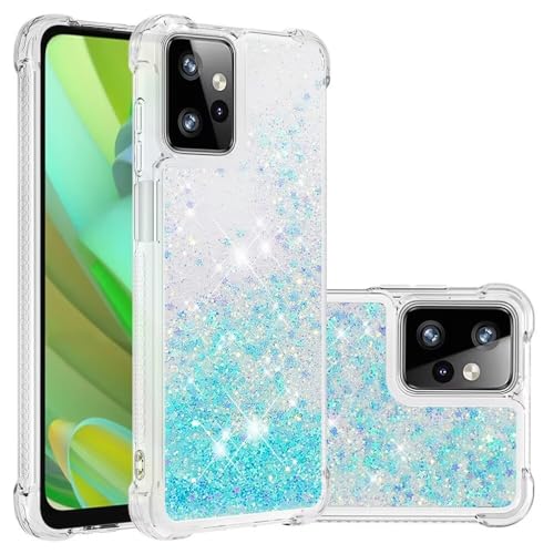 Nadoli Glitzer Treibsand Hülle für Motorola Moto G Power 2023,Silikon Stoßfest Handyhülle Transparent TPU Bumper Schutzhülle Flüssig Durchsichtig Quicksand Case