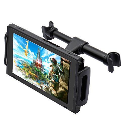 FYOUNG Halterung Auto Kopfstützen Kompatibel mit Nintendo Switch & Switch OLED Modell, Verstellbarer Universal Autohalterung für Spielkonsole/Telefon/Tablets (4"-11")