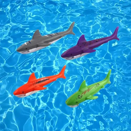 Xrten 4 Stücke Tauchen Spielzeug,Kinder Hai Unterwasser Spielzeug Schwimmbad Spielzeug