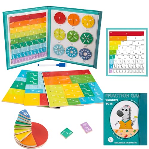 ENIKMOSD Magnetische Bruchrechnen Material,Bruchrechnen Form Lernen,Bruchstreifen,Mathe Demonstrator Magnetische,Bruchrechnen Lernen Kinder