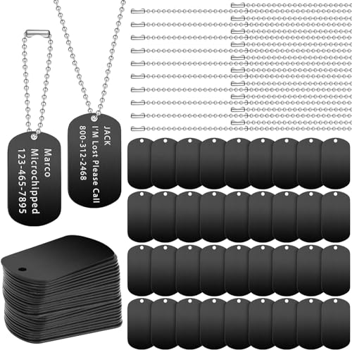 Parallelower 25 Stück Gravierbare hundemarke Aluminium Rechteck Blank Tags Schwarz blanko schildform anhänger dog tag Für Halskette Armband Schmuck Anhänger Schlüsselanhänge hundemarke