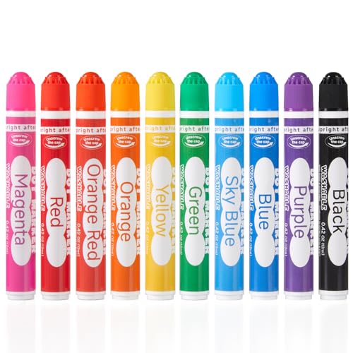 Shuttle Art Dot Markers, 10 farbige Kinderstifte auswaschbar, Bingo marker für Kinder, Bingo Stempelstifte Dabber Pen mit ungiftiger Tinte auf Wasserbasis, Punkt Marker Set