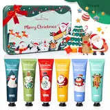 Handcreme Weihnachten Set, Eleanore's Diary Handcreme Set Mini, 6PCS Sheabutter Handcremes Set, Hand Cream für trockene Hände, Kleinigkeiten für Adventskalender Frauen, Geschenk für Frauen