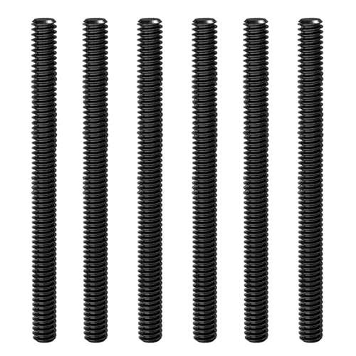 HAPPOW 6 Stück Gewindestange M8, 100mm Gewindestange, M8 Gewindestange Kohlenstoffstahl Material, Schwarz-Oxid-Finish, Norm DIN 976, für Baustellen,Maschinenwerkstätten,Hausreparaturen( Schwarz)