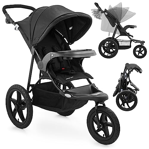 Moby-System Runner Dreirad-Kinderwagen Buggy Mountain Schwarz Für Kinder Bis 15 Kg, Es dreht sich gut Bequem Lässt sich leicht zusammenklappen, Schwarz