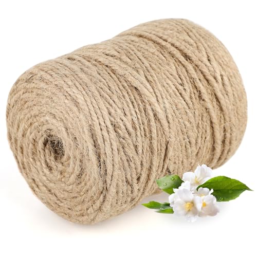 Gartenschnur Jute 3 mm Dick, Juteschnur 100 m Rolle – Bindfaden für Garten und Handwerk, Natürliche Farbe, ideal als Jute Schnur für vielseitige Anwendungen.