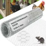 STREND PRO Maschendrahtzaun | Verzinkt | 0,5m x 10m | 0,7 mm, 16mm HEX | Kaninchendraht, Hasendraht, Volierendraht für Garten & Tierhaltung | Hasengitter, Hühnerzaun, Gartenzaun