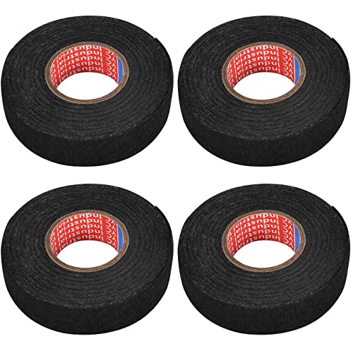 Disnace KFZ Gewebeband 19 mm x 15 m, 4 Stücke Auto Kabelbaum Filzband, Gewebeband Panzerklebeband Kabelbäume Elektriker Band, Auto Isolierband für Kabelbäume Elektrisches Klebeband