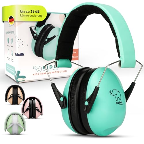 Schallwerk ® Kapselgehörschutz Kiddies (Minty Blue) | Gehörschutz Kinder - Hochwertige Lärmschutz Kopfhörer mini - Ohrenschützer ideal für Alltag & Events